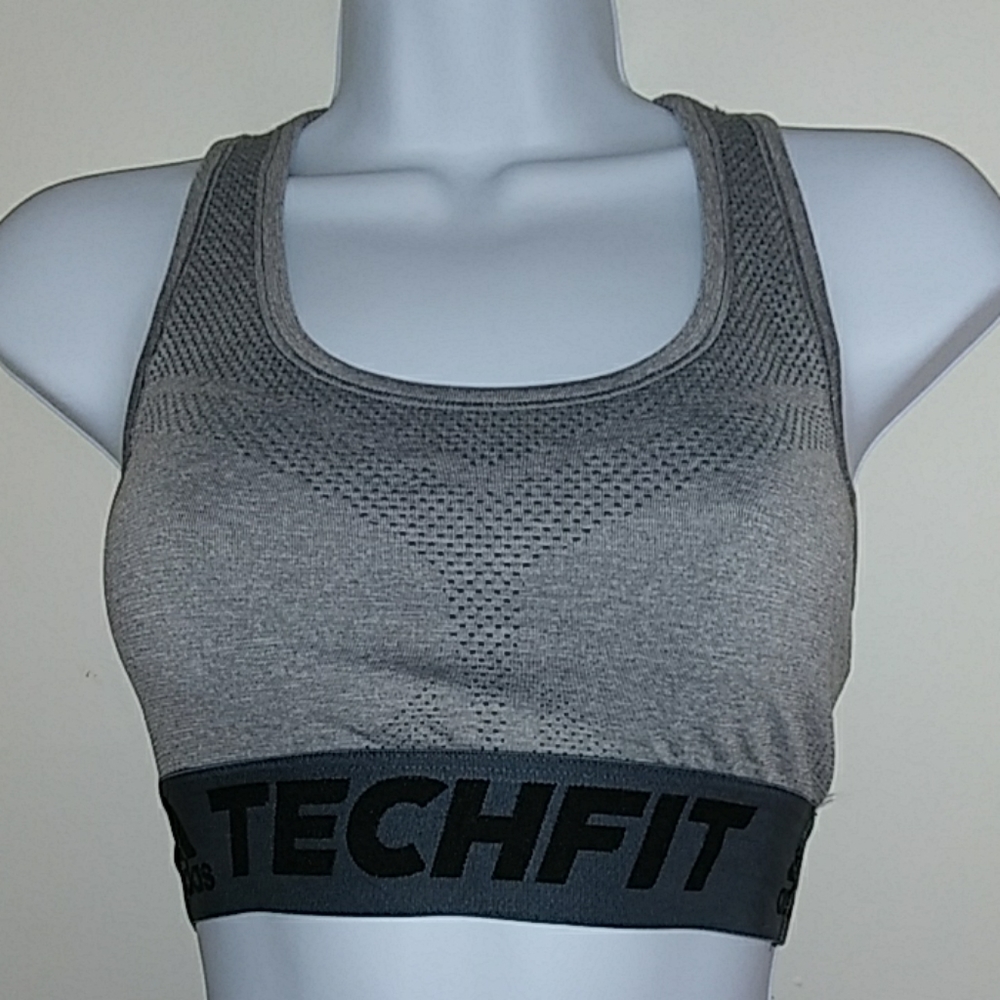 Adidas Women's Techfit Sports Bra Silver/Gray Med